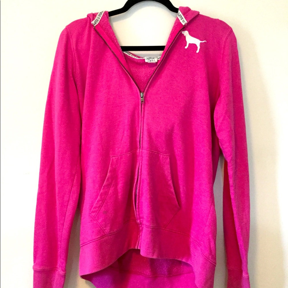Hot Pink PINK Victoria Secret Zip Up Sweater
